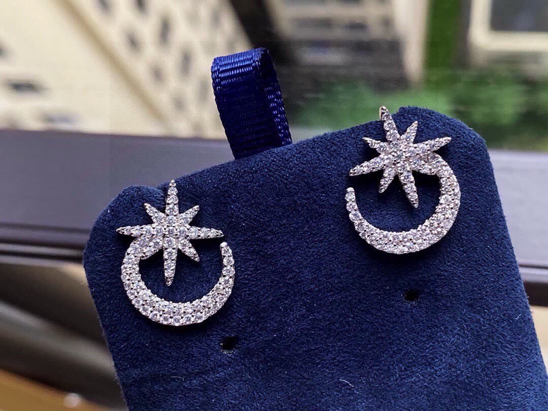 APM Monaco Star and Crescent Hoop Earrings